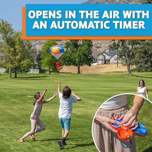 Djubi Parashoot, Best Gifts for Kids and 8 & Up - Slingshot Flying Parachute Outdoor Beach, Lawn, & Tailgating Family Game - Toys Gifts for 8 9 10 11 12 13 Year Old