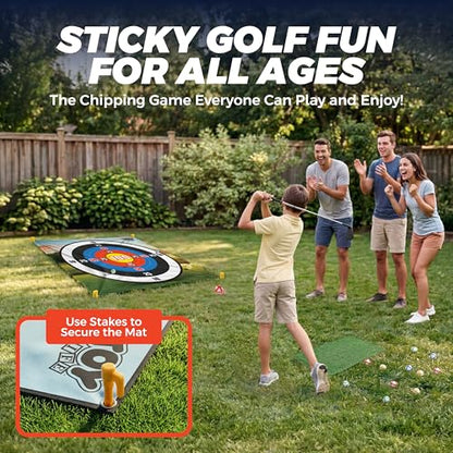 TOY Life Chipping Golf Practice Mats Golf Game Training Mat Indoor Outdoor Games for Adults Family Kids Outdoor Play Equipment Stick Chip Golf Set Backyard Game(Patented) - style: Dart Board Style
