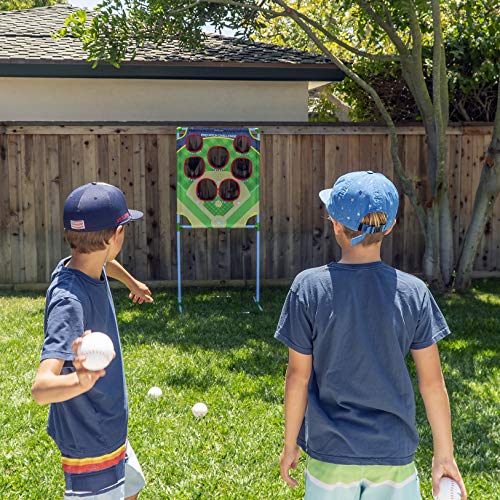 GoSports Football & Baseball Toss Games Available in Football Red Zone Challenge or Baseball Pro Pitch Challenge Choose Between Backyard Toss or Door Hang Targets - style: Baseball Toss