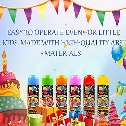 Toysery Party Streamer - Ultimate Spray String for Kids. Elevate Your Celebrations With Crazy Fun! Comes With 24 Party Spray in Can (3oz)