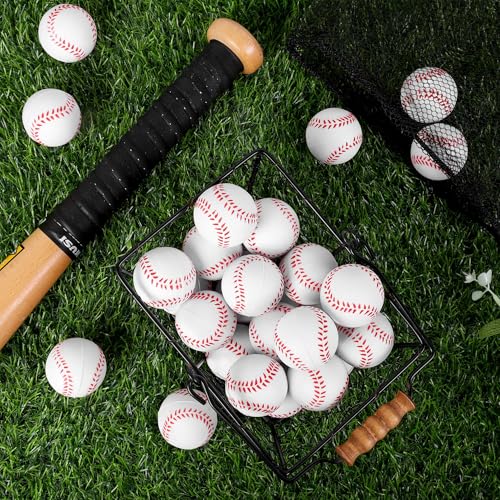 Aodaer 24 Pack Mini Baseball Stress Balls Fidget Ball Toys Bulk | Soft Foam Balls for Sports Party Favor Gifts, Birthday Party Decoration, Goodie Bag Stuffer, Mini Size, with Drawstring Bag - style: Baseball