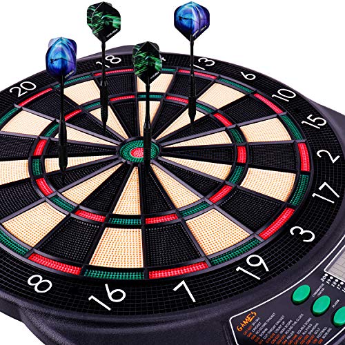 WIN.MAX Electronic Dart Board Soft Tip Dartboard Set LCD Display with 12 Darts 100 Tips Power Adapter