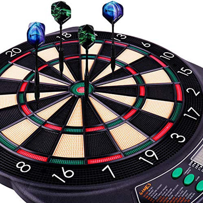 WIN.MAX Electronic Dart Board Soft Tip Dartboard Set LCD Display with 12 Darts 100 Tips Power Adapter
