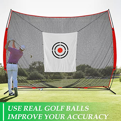 Golf Target Hitting Cloth - 6 X 5 FT White Fast Setup Sturdy Practice Trainers Basement Yard for Golfers Adults Players Teens Gifts