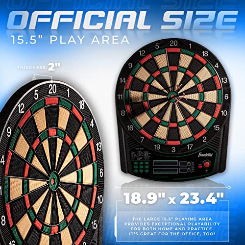 Franklin Sports Electronic Dart Board Sets - Soft Tip Electric Dartboard with Digital Scoreboard - (6) Darts Included - style: Tournament Electronic Dartboard – 177 Games