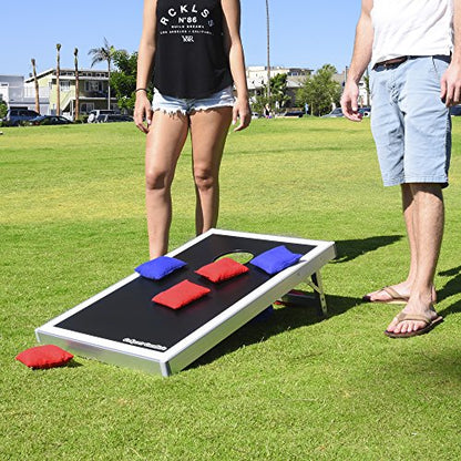GoSports Tailgate Size 3 x 2 ft Cornhole Sets - Choose LED or Standard - Portable Set Includes 8 Bean Bags & Game Rules