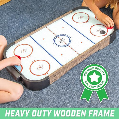 GoSports 30 Inch Table Top Air Hockey Game for Kids - Portable, Battery Operated Game Table - Oak - color: Oak