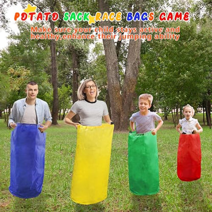 28PCS Potato Sack Race Bags, Egg and Spoon Race,Carnival Games 3-Legged Relay Race Bands, Outdoor Games for Kids and Adults (with Game Prizes & Whistles), Outside Yard Lawn Birthday Party Games - style: 28 PCS