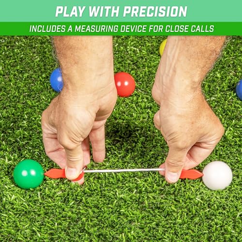 GoSports Mini Travel Size Bocce Game Set with 8 Balls, Pallino, Tote Bag and Measuring Rope - Choose Your Size - style: 40mm Mini Travel Size Bocce