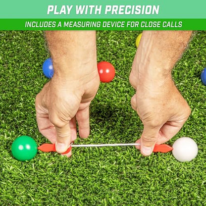 GoSports Mini Travel Size Bocce Game Set with 8 Balls, Pallino, Tote Bag and Measuring Rope - Choose Your Size - style: 40mm Mini Travel Size Bocce
