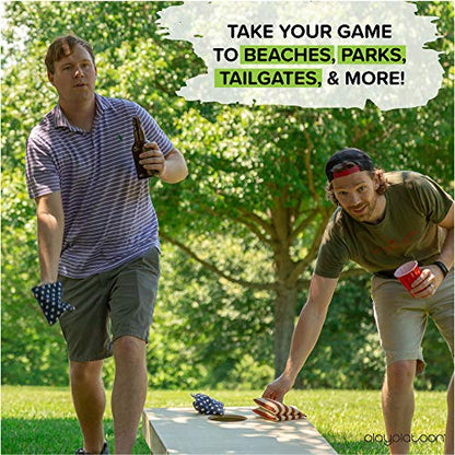 Play Platoon Cornhole Bag Holder - Tote Bag for Carrying Corn Hole Bean Bags - size: 8, Navy String