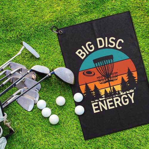 Big Disc Energy Golfing Printed Microfiber Golf Towel, Funny Golf Pun Frisbee Golfing Towels, Golfer Bags Accessories Gifts for Men Golfer Frisbee Lover Dad Grandpa Uncle Brother Family Friend - color: Multicolor061
