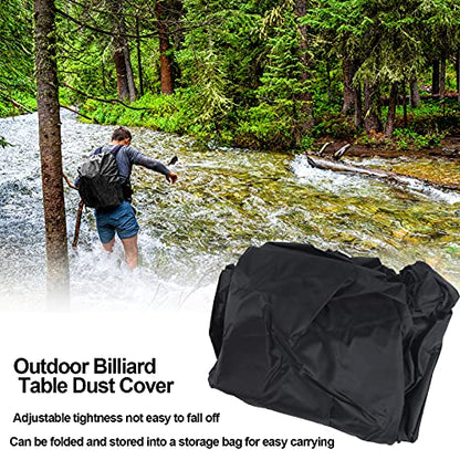 Changor Billiard Table Dust Cover Adjustable for Outdoor Protection 210D Oxford Fabric 225x116x82cm