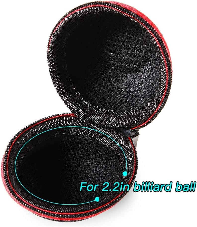 Lixada Cue Ball White1 PCS 57.2MM Clip-On Billiard Ball Holder 6 Red Dot Pool Cue Training Ball for Pool Training Balls with Carabiner Fits 2.2in Balls (Cue Ball Case)