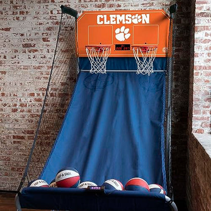 Pop-A-Shot - Home Dual Shot with NCAA Graphics l Sensor Scoring l 16 Game Modes l 7 Balls l Foldable Storage l for All NCAA Fans - style: Clemson Tigers