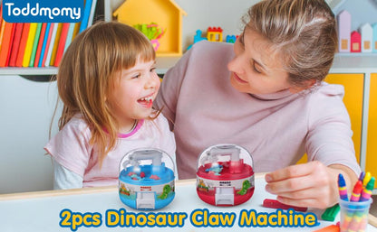 Toddmomy 2pcs Mini Dinosaur Claw Machine: Mini Claw Dinosaur Machine for Kids Prizes Arcade Grabber Game Christmas Birthday Party Favor