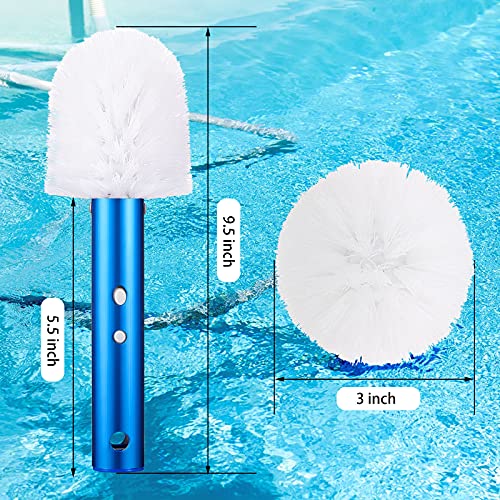 Patelai Corner and Step Pool Round Brush, Pool Step Corner Brush, 180 Degree Rotation Handle Scrub Brushes for Inground and Ground Swimming Pools, Spa, Hot Tub, Standard Poles Connection(1 Piece)