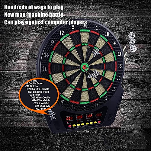 Electronic Dartboard Set, 27 Categories of Games, 243 Gameplays，LED Display Automatic Scoring，Multi-Game Option Darts Machine