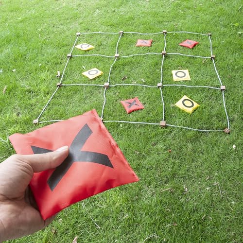 WILLOWDALE Giant Tic Tac Toe Game Outdoor, 3.9ft x 3.9ft Bean Bag Toss Game for Kids, Large Outside Game for Family Gathering, Giant Yard Game for Adults, Outdoor Field Games for Lawn s & Backyard