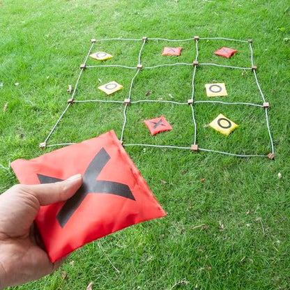 WILLOWDALE Giant Tic Tac Toe Game Outdoor, 3.9ft x 3.9ft Bean Bag Toss Game for Kids, Large Outside Game for Family Gathering, Giant Yard Game for Adults, Outdoor Field Games for Lawn s & Backyard