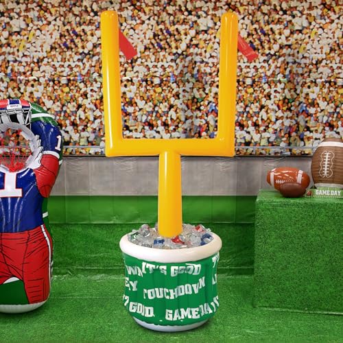 Beistle 50083 1-Pack Inflatable Goal Post Cooler with Football for Parties, 28-Inch Width by 6-Feet 2-Inch Height - style: Goal Post Cooler w/Football