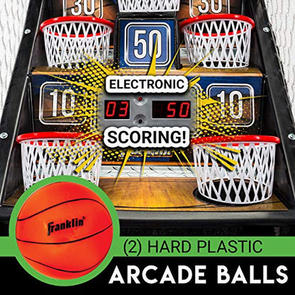 Franklin Sports Anywhere Basketball Arcade Game - Table Top Basketball Arcade Shootout- Indoor Electronic Basketball Game - style: Electronic Basketball Bounce-A-Bucket - Basketball - Black