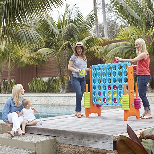 ECR4Kids Jumbo 4-to-Score Giant Game with 42 Rings and Reset Sliders, Kids Games, Vibrant - color: Vibrant