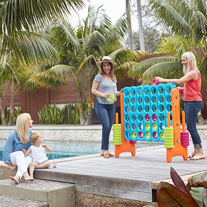 ECR4Kids Jumbo 4-to-Score Giant Game with 42 Rings and Reset Sliders, Kids Games, Vibrant - color: Vibrant
