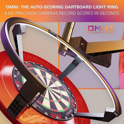 Target Darts Omni Auto Scoring Camera System Surround LED Light | Automatic Scorer, Magnetic Dartboard Ring Lighting, Records Dart Scores, Fits All Dartboards | Ultimate Home Bundle - style: Omni US