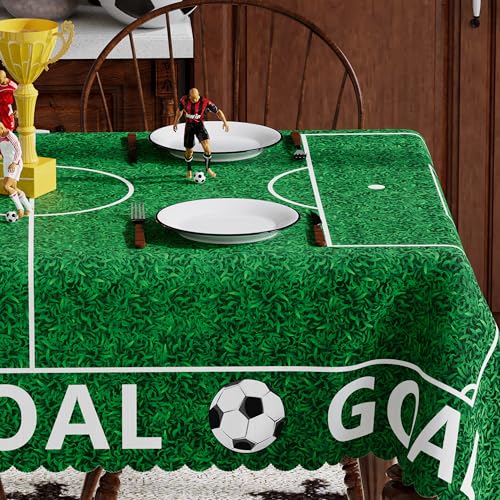 Rectangle Soccer Tablecloth 60x84 Inch, 2026 Soccer Cup Party Table Cloth Washable Champion Game Day Party Home Decorations Indoor Outdoor Supplies Football Table Cover