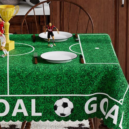 Rectangle Soccer Tablecloth 60x84 Inch, 2026 Soccer Cup Party Table Cloth Washable Champion Game Day Party Home Decorations Indoor Outdoor Supplies Football Table Cover
