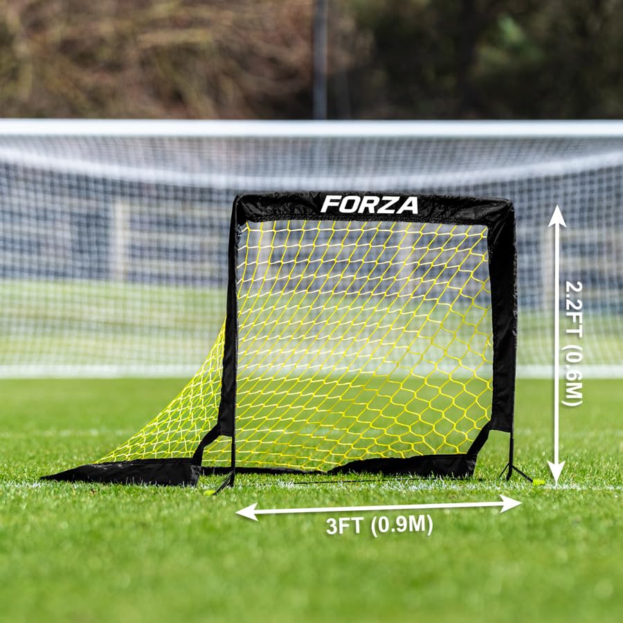 FORZA Square Pop-Up Soccer Goal [6 Sizes] | Portable Goal Posts for Kids Shooting Practice - Pop-Up in Minutes | Single or Pair of Goals - size: 3ft x 2.2ft, style: Single