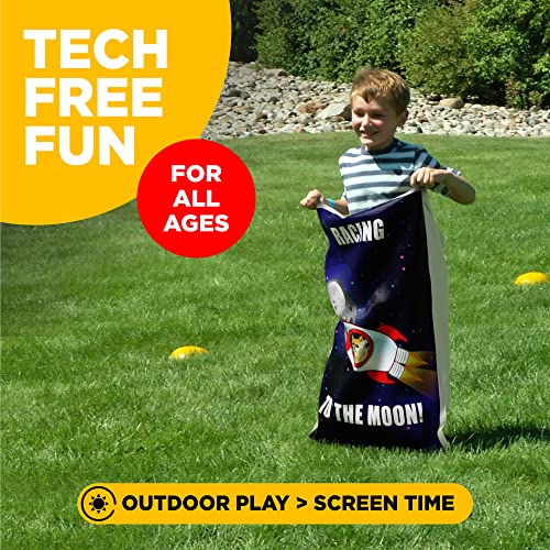 Potato Sack Race Bags | Yard Games | Durable, Interwoven Plastic | Fun, Meme Designs | Family Games For Kids And Adults | Party Supplies | Easter, BBQ, Picnic, Holiday | Set Of 8 | 23’’ x 40’’