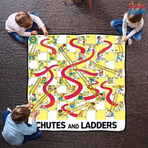 Chutes & Ladders Blanket | Chutes & Ladders Game Board | Giant Chutes and Ladders Throw Blanket Board Game | 60" X 60" | Officially Licensed