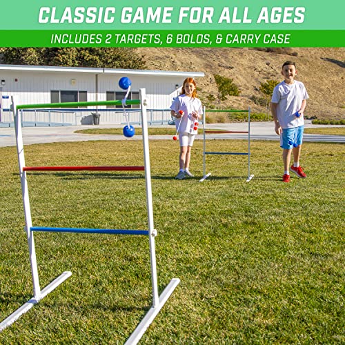 GoSports Portable Ladder Toss Game Set For Family and Friends - Durable Steel Construction and Easy Setup for Adults and Family - Backyard Toss Game for Family Party, Cookouts & Beach Fun