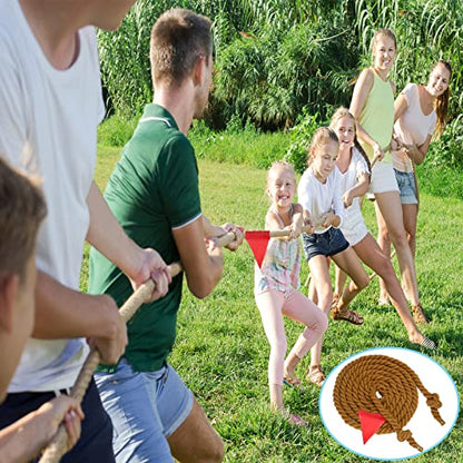 Outdoor Games 40FT Tug of War Rope Brown & Potato Sack Race Bags Kit for Kids and Adults, Field Day Family Reunion Outside Yard Summer Backyard Lawn Picnic Carnival Fun Easter Games