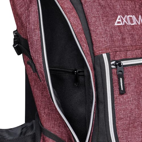 Axiom Discs Voyager Lite Backpack Disc Golf Bag (Choose Your Favorite Color) - color: Heather Red, style: V2