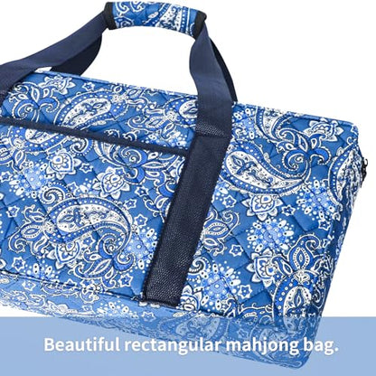 ZGME American Mahjong Set,166 Premium White Tiles with Soft Bag and Accessories,4 All-in-One Mahjong Racks with Pushers,Complete Western Mah Jongg,Mah-Jongg,Ma Jong Set - color: Blue