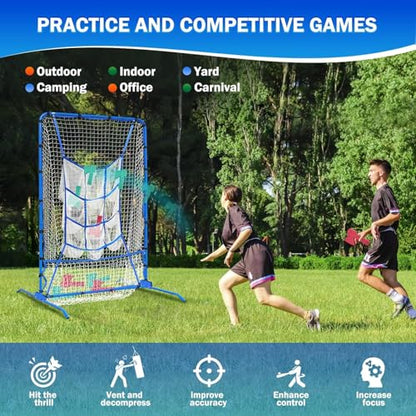 6FT Baseball Pitching net, 9-Pocket Pitcher Net with Strike Zone, Adjustable Height Target Throwing Trainer, Baseball Softball Practice Net with Carry Bag for Beginners/Professionals Outdoor Indoor