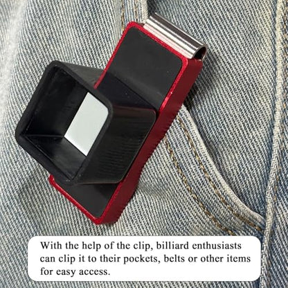 LAKE OF FIRE Chalk Holder Pool Billiards, Pool Cue Chalk Holder with Magnetic Belt Clip Snooker Billiard Accessories - color: Red, style: Square
