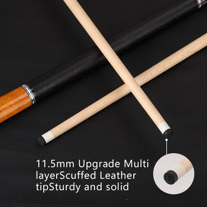 10mm .5mm mm Canadian Maple Pool Cue Stick Set(with Case), 58 inch 19, 19.5 Oz Pool Stick, 2-Piece Grey Brown Billiard Pool Cue Stick - color: 11.5mm(19.5oz）Y