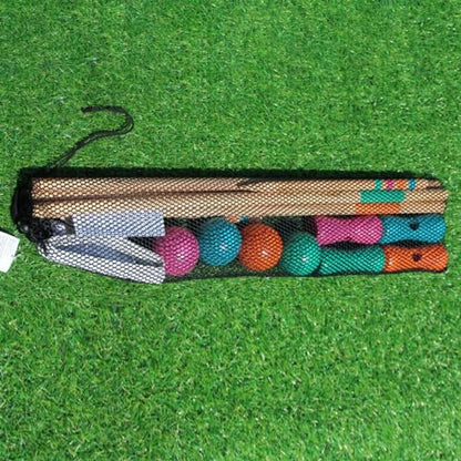 Menolana Lawn Croquet Game Set Sport Outdoor Croquet Set 4 Clubs 6 Doors Toys Four Player Croquet Set for Park Backyard Family Parties