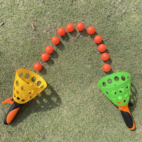 catch ball game for kids, Outdoor Indoor Games, Pop and Catch Ball Family Games with 2 Launcher Baskets and 12 Balls, Summer Beach Yard Sport Birthday Party Gifts Toys Ages 4 5 6 8 12+ Years Old