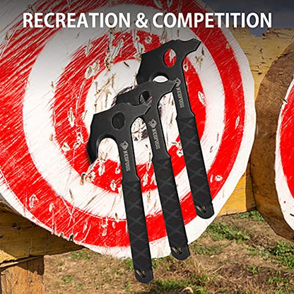 NedFoss Throwing Axe Set, 10.2'' Full Tang Throwing Hatchet with Sheath, Updated TPR Rubber Wrapped Handle, Perfect for Competition and Recreation