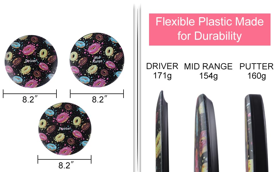 CROWN ME Disc Golf Set, Donut Starter Disc Golf Disc Set with Nice Donut Printing Bag - size: 6 Pack