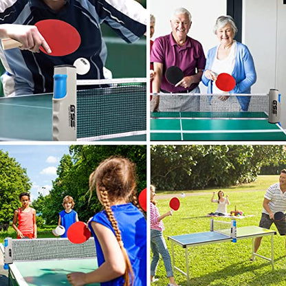 GSE Games & Sports Expert Adjustable Retractable Ping Pong Net Set & Post. Professional Table Tennis Rackets and Balls, Net with Posts and Storage Bag - Pingpong Paddle and Game Table Accessories. | Adjustable - color: Black Net