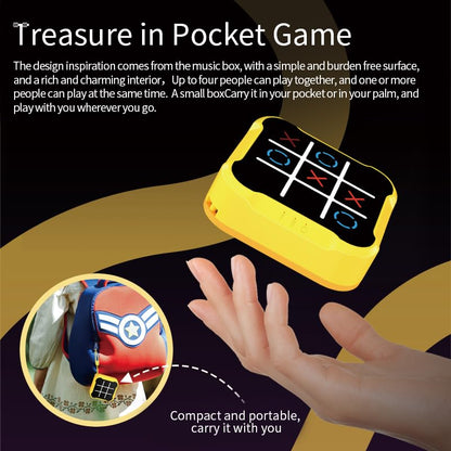 Tic Tac Toe, 4 in 1 Handheld Educational Game Machine, Electronic Tic Tac Toe Game for Education and Memory Growth, Home, Toy Board Game for Kids and Adults (Yellow) - color: Yellow