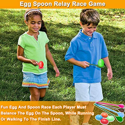 19 Pack Carnival Outdoor Games for Kid Family Party, Potato Sack Race Bags, Egg Spoon Relay Race, 3-Legged Race Bands, Ring Toss Games Fun for Yard Lawn School Field Day Birthday Party Family Events