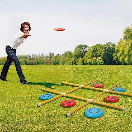 Giant Tic Tac Toe Game, Premium Portable PVC Framed Yard Toss Game, Large Outdoor Indoor Tic Tac Toe Game for Adults and Kids(4ft x 4ft)