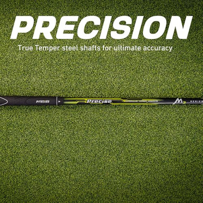 Precise M3 Men’s 14-Piece Golf Set – 460cc Driver, Wood, Hybrid, 6-PW Irons, Putter, Stand Bag, 3 Headcovers and Cover - RH - size: Green - Tall Size +1"